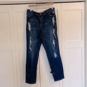 Ashley Stewart Distressed Jean